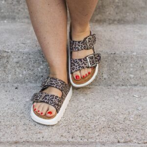 Very G Jazmin Leopard Sandals- Grey