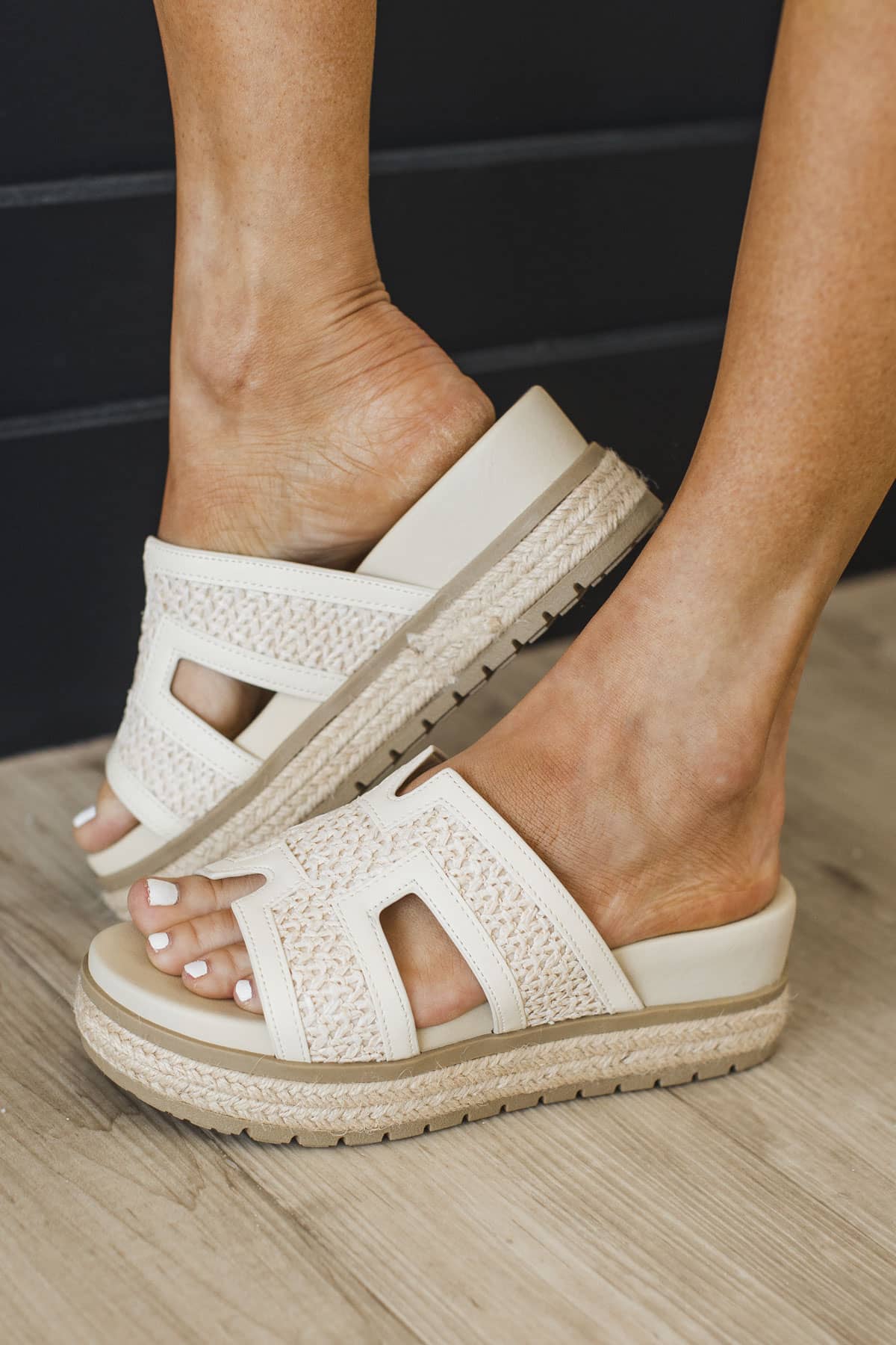 MIA Caleena Platform Sandals- Bone