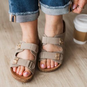 Soda Nadya Sandals- Taupe