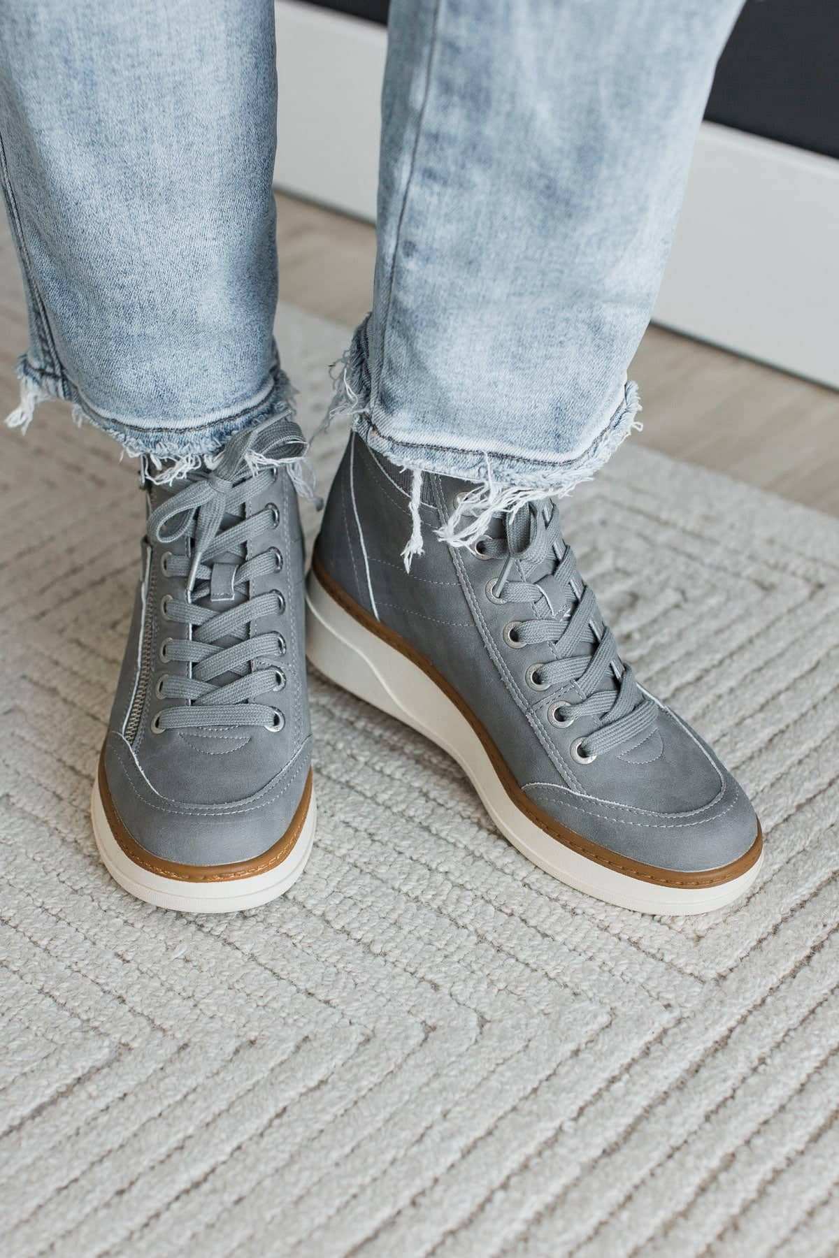 Blowfish Camden Wedge Sneakers- Mid-Grey