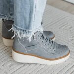 Blowfish Camden Wedge Sneakers- Mid-Grey