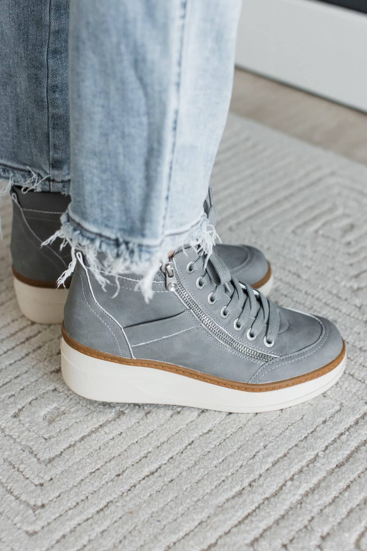 Blowfish Camden Wedge Sneakers- Mid-Grey