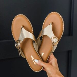 Soda Tuba Sandals- Gold Metallic